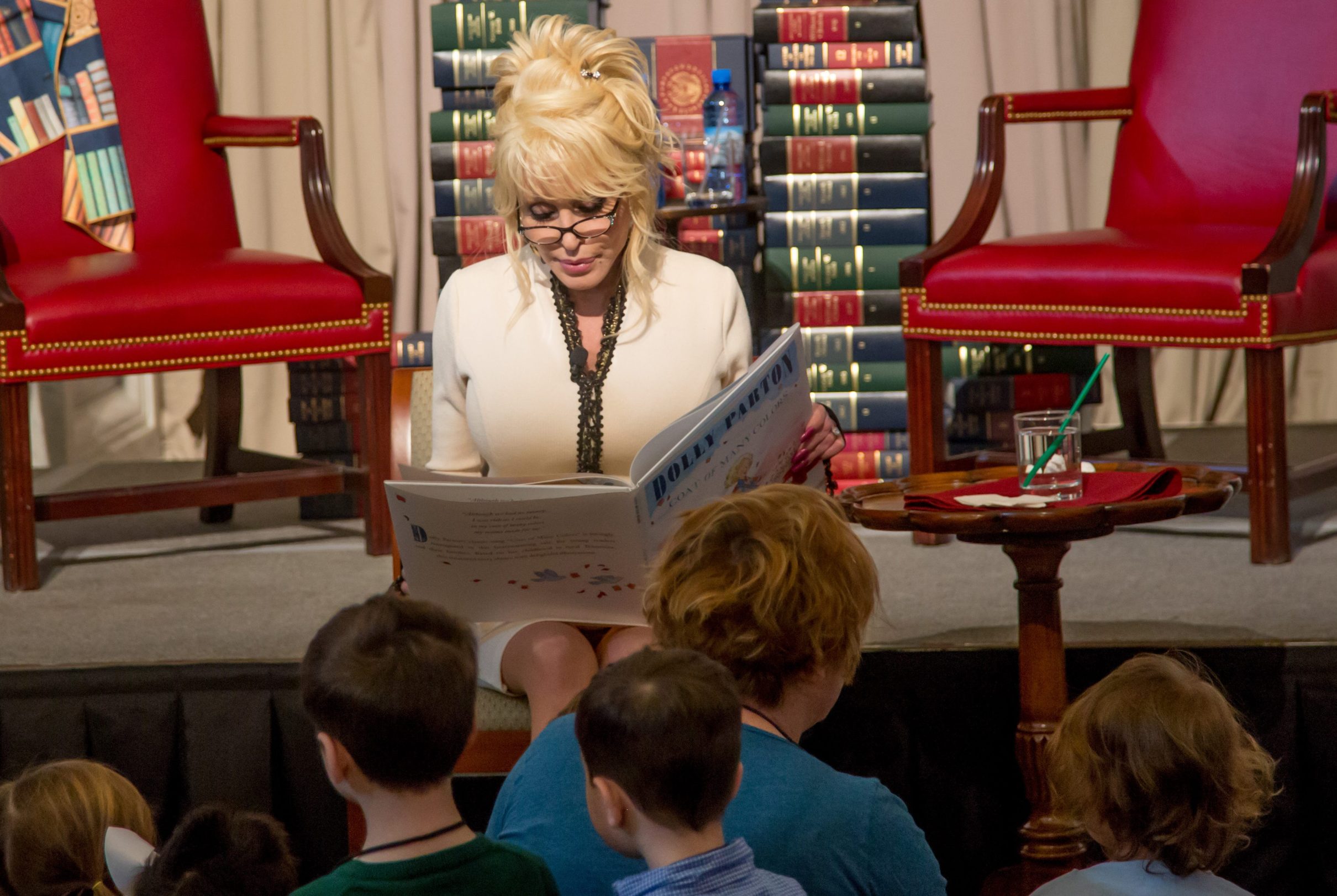 Dolly Parton at Library of Congress Reading to Children