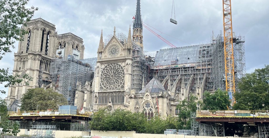 Notre Dame with scaffolding